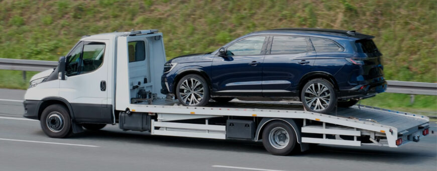 a car being towed
